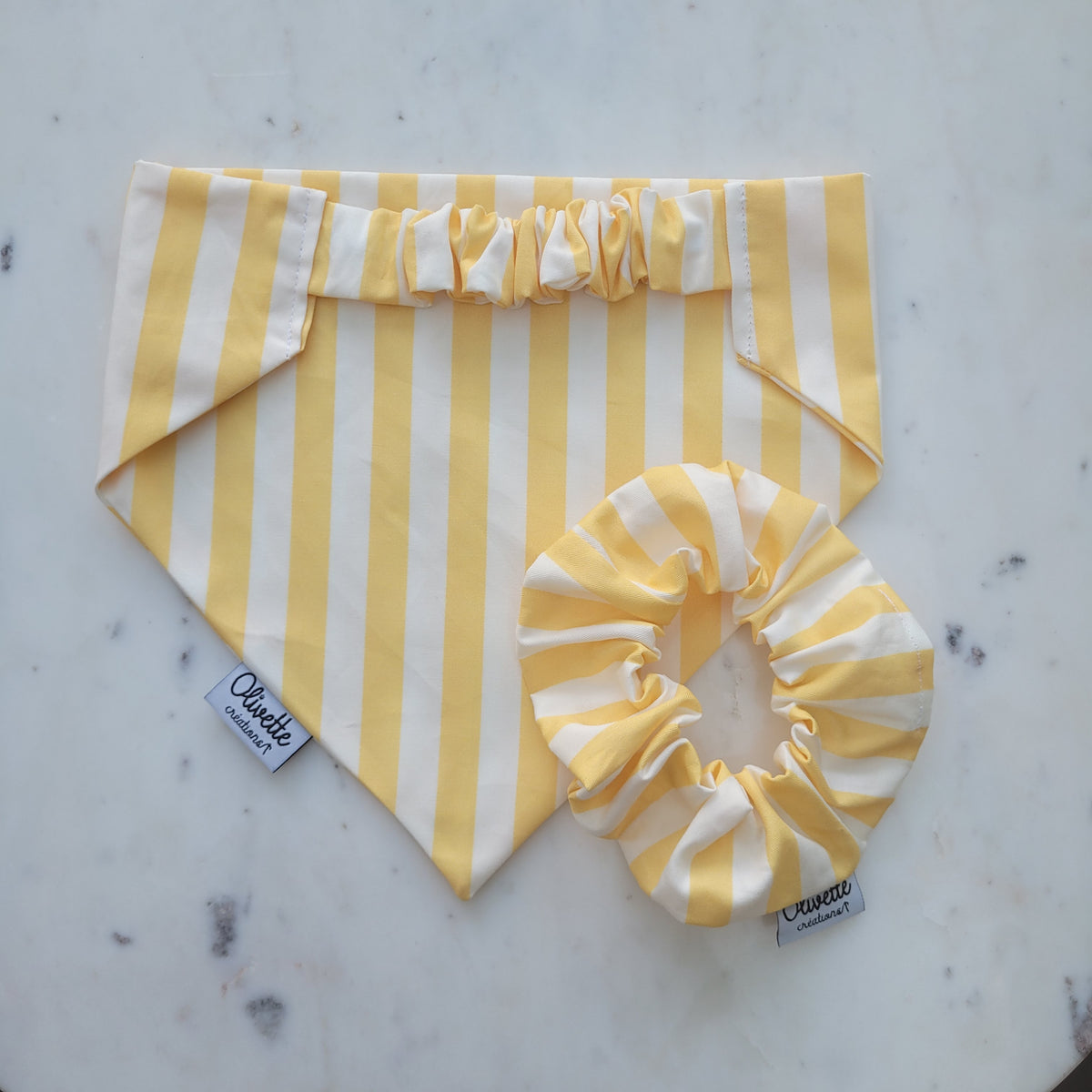 Bandana élastique - motif ligne jaune