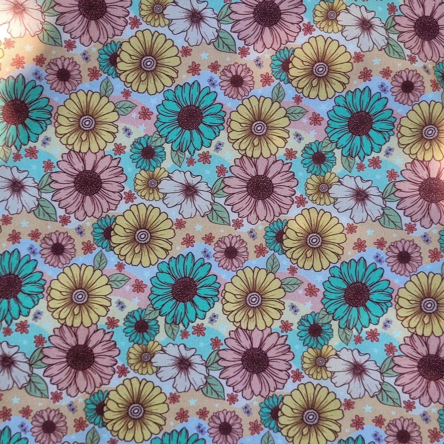 Bandana élastique - motif pink flowers