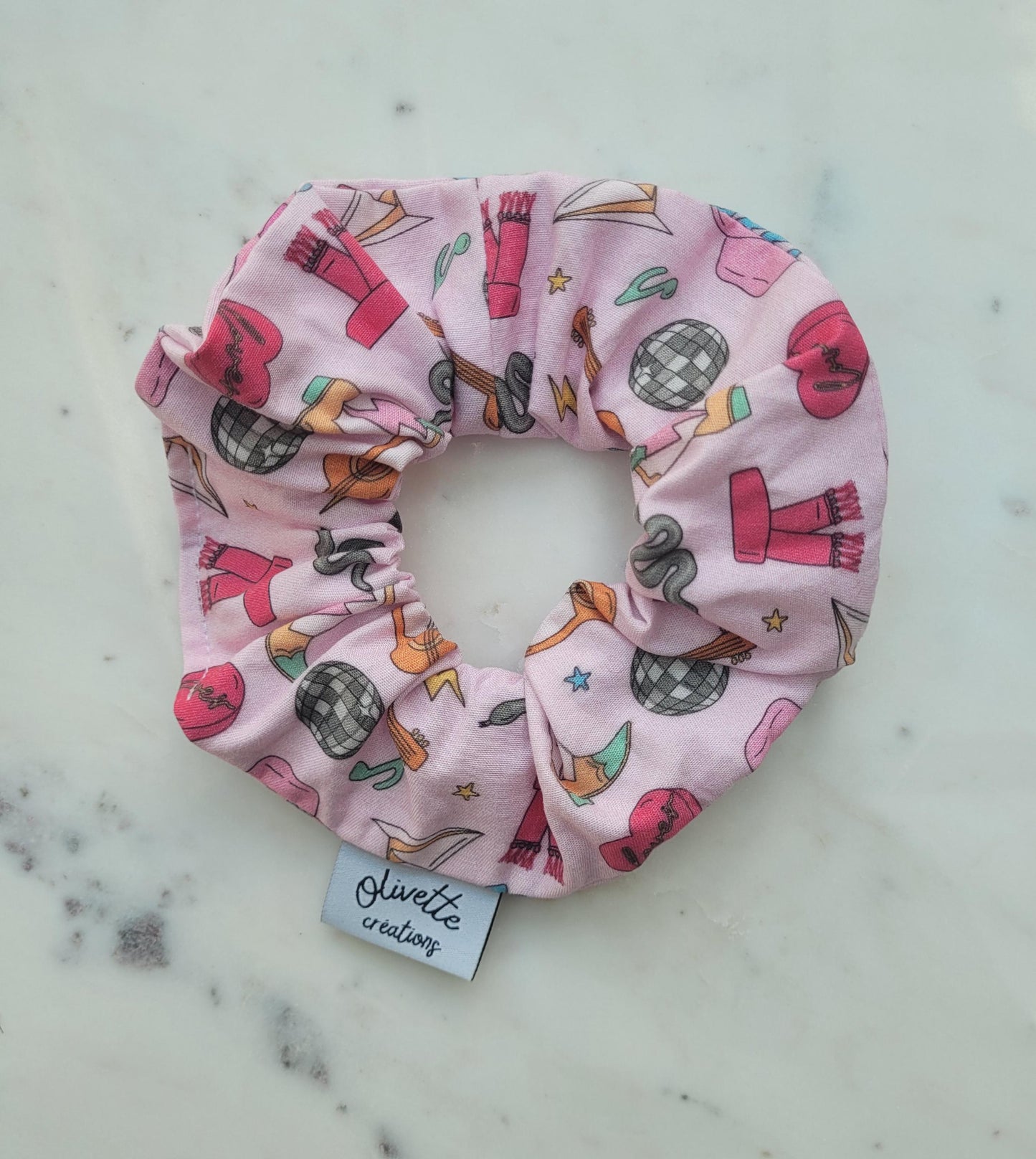 Bandana élastique - motif Taylor Swift Eras Tour rose