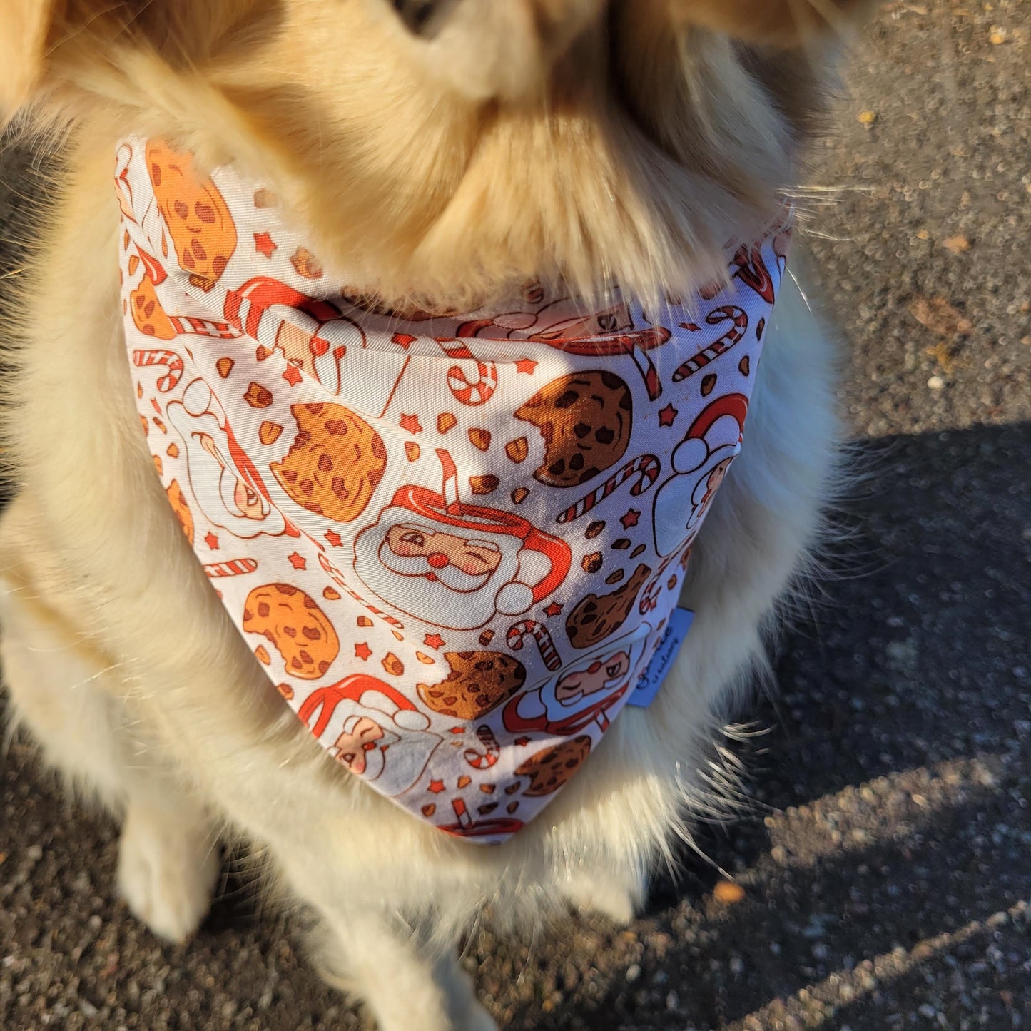 Bandana élastique - motif mugs de Noël et cookies