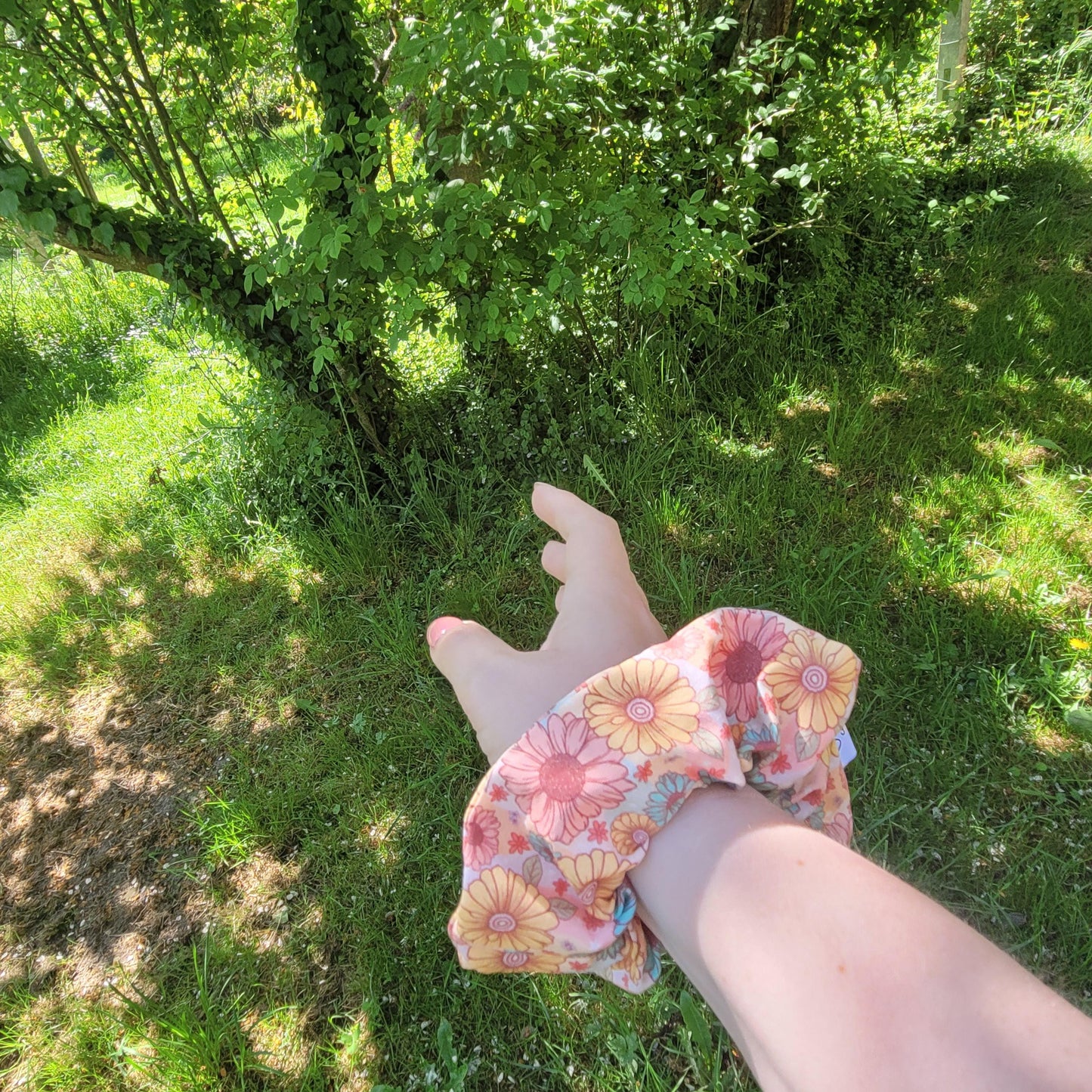 Bandana élastique - motif pink flowers