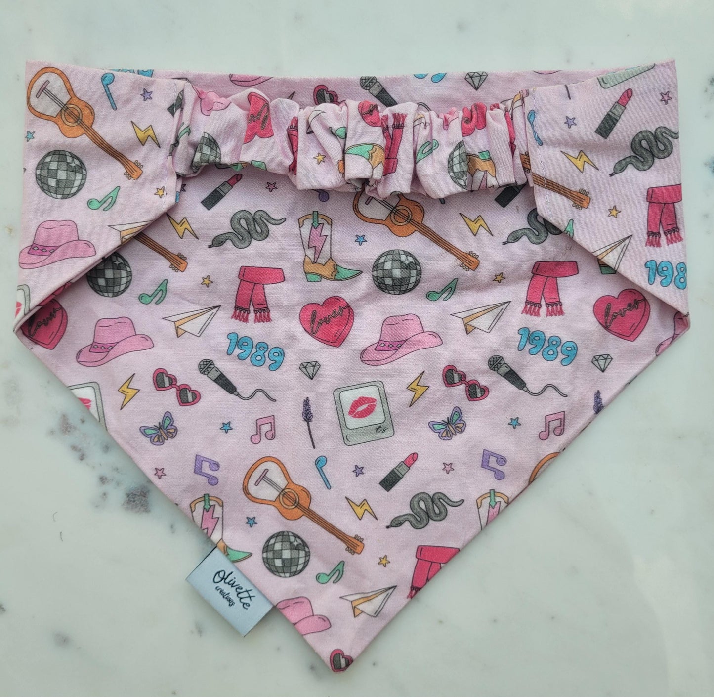 Bandana élastique - motif Taylor Swift Eras Tour rose