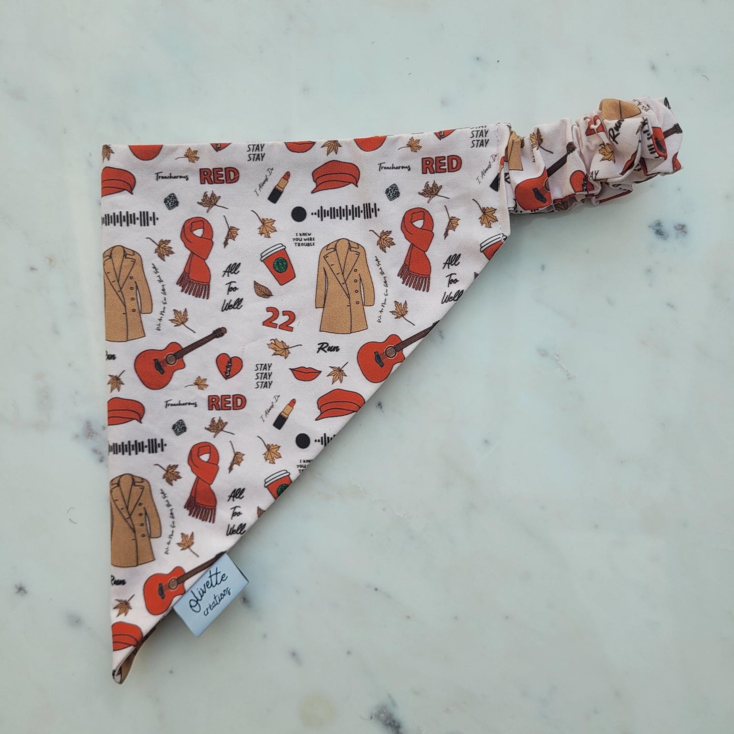 Bandana élastique - motif Taylor Swift album RED