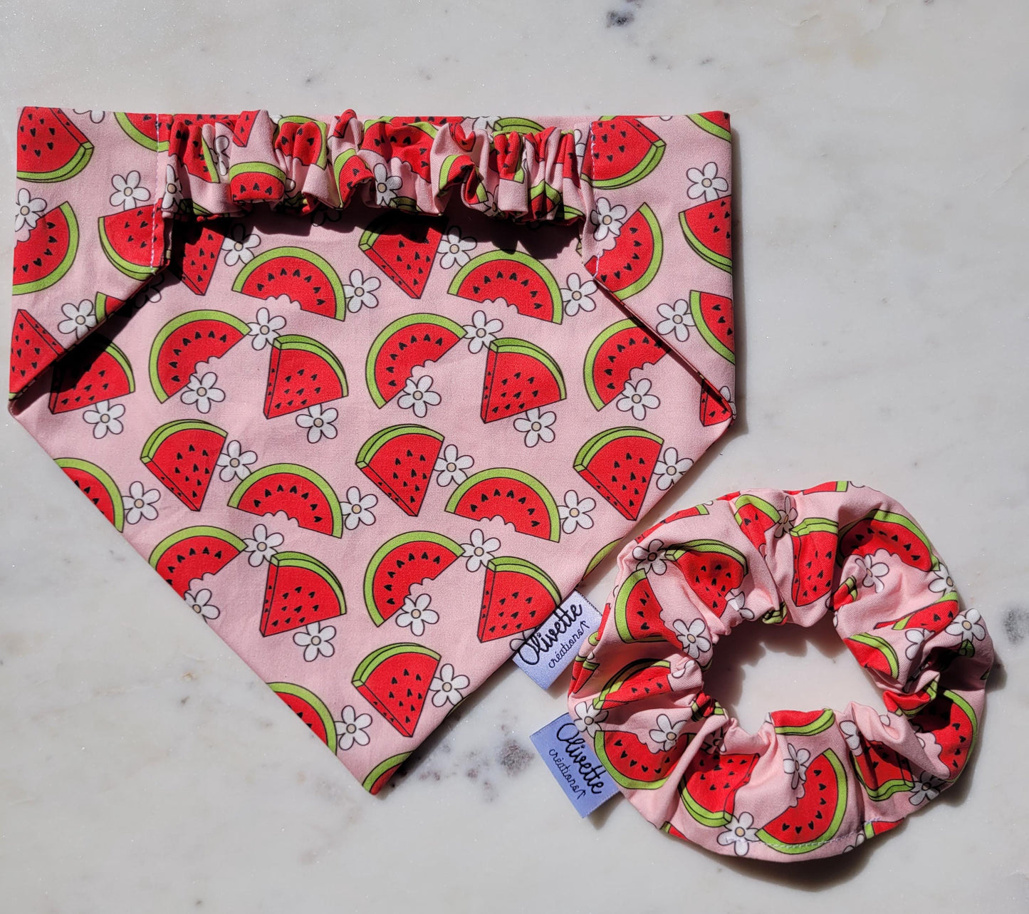 Bandana élastique - motif pastèque