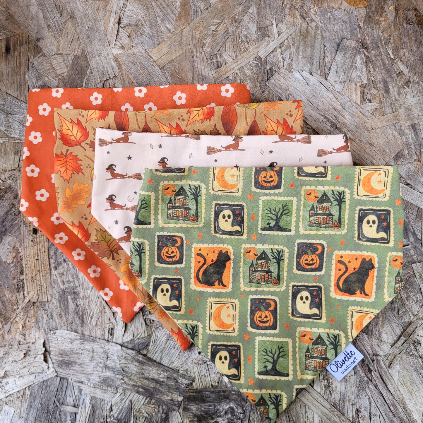 Bandana élastique - motif teckel sorcier halloween