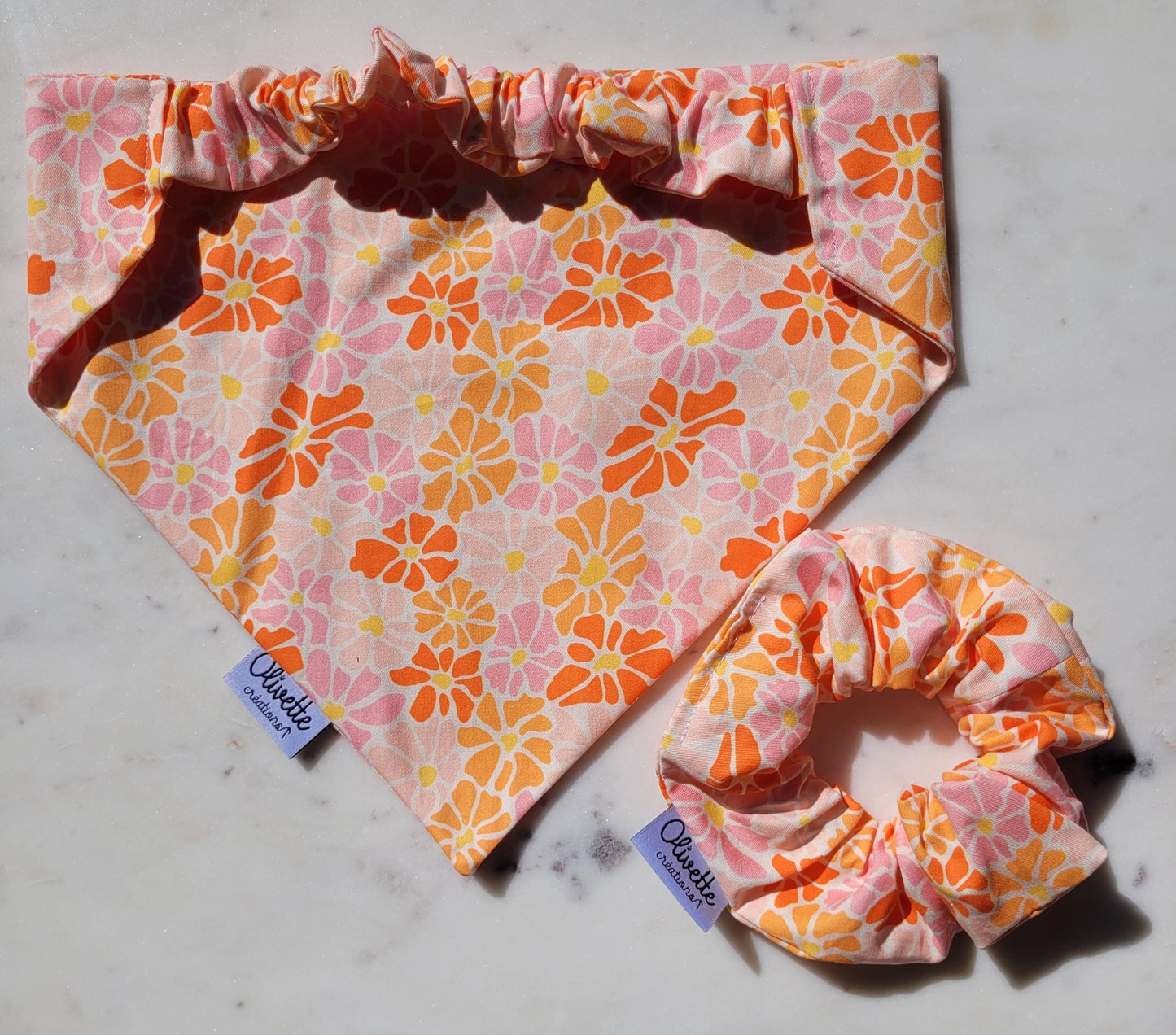Bandana élastique - motif fleur style matisse