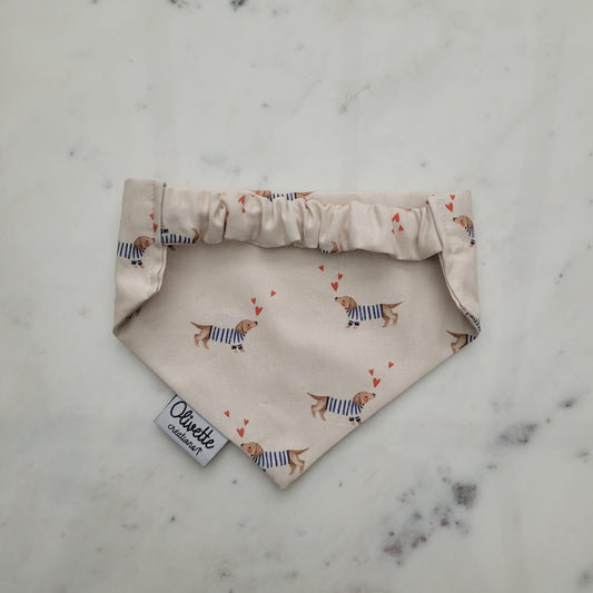 Bandana élastique - motif teckel