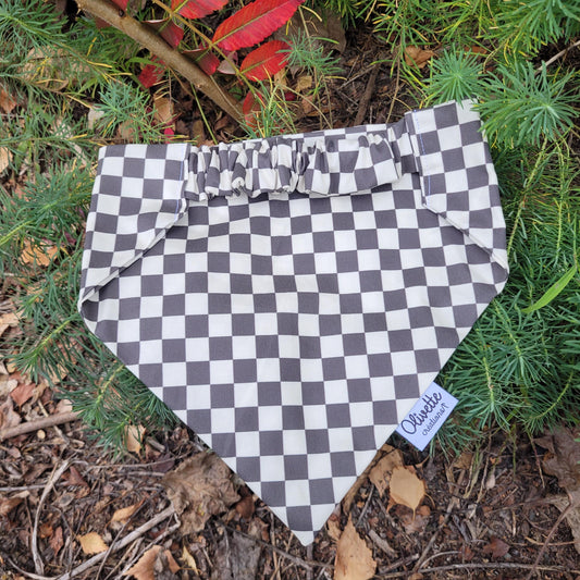 Bandana élastique - motif à damier noir et blanc