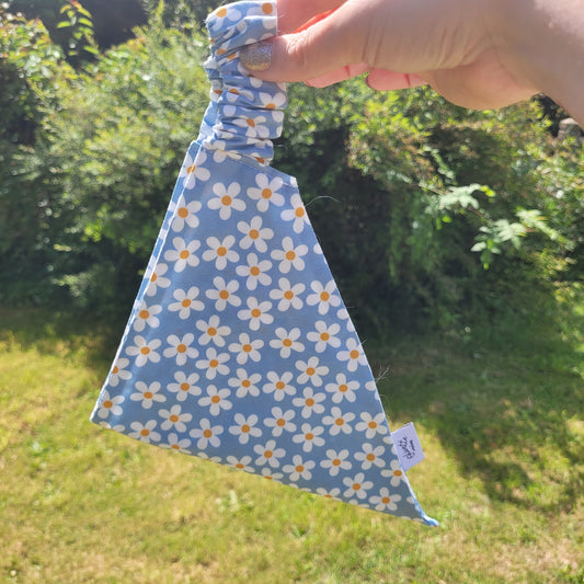 Bandana élastique - motif marguerite bleue