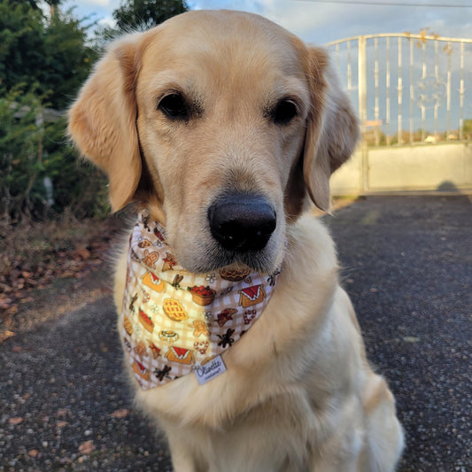 Bandana élastique - motif Noël gourmand