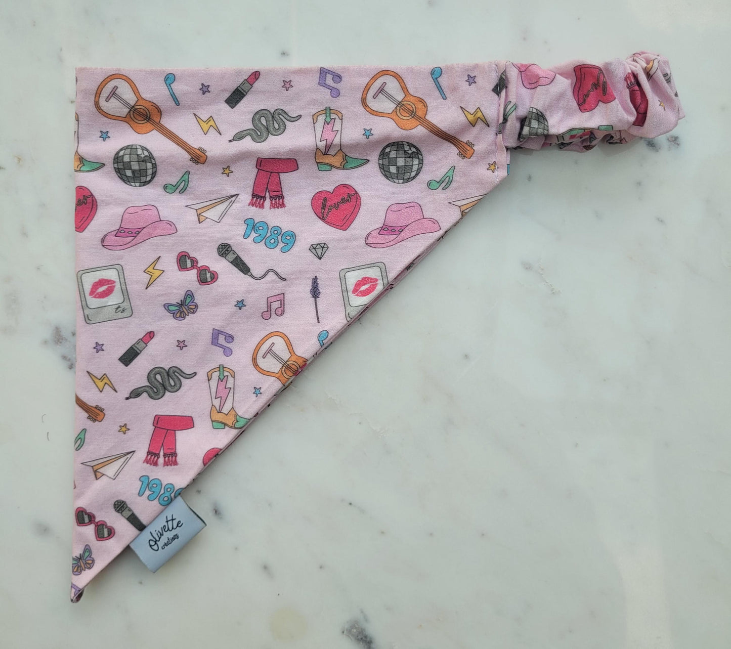 Bandana élastique - motif Taylor Swift Eras Tour rose