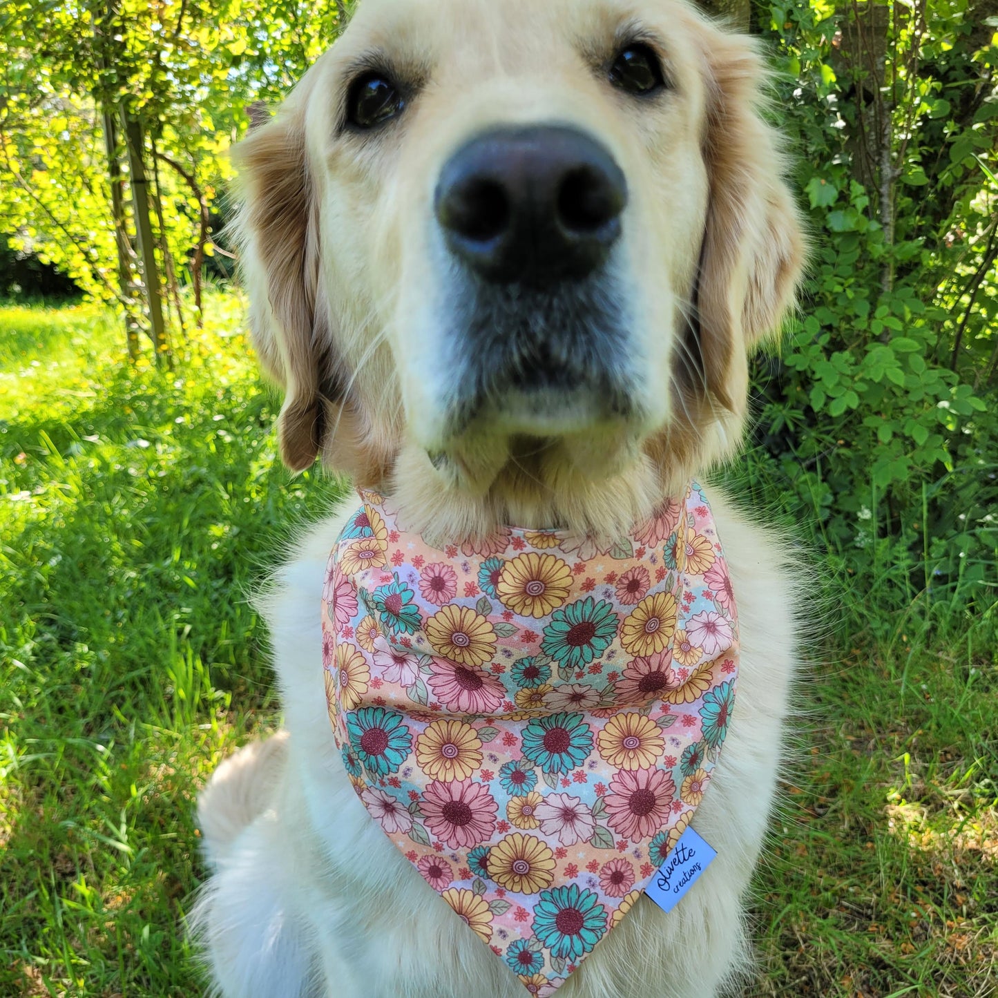 Bandana élastique - motif pink flowers