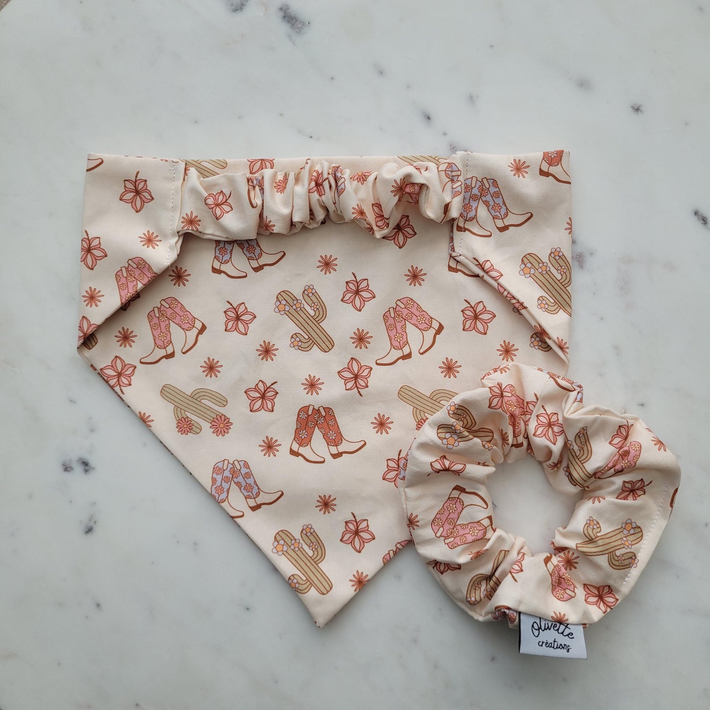 Bandana élastique - motif cowgirl