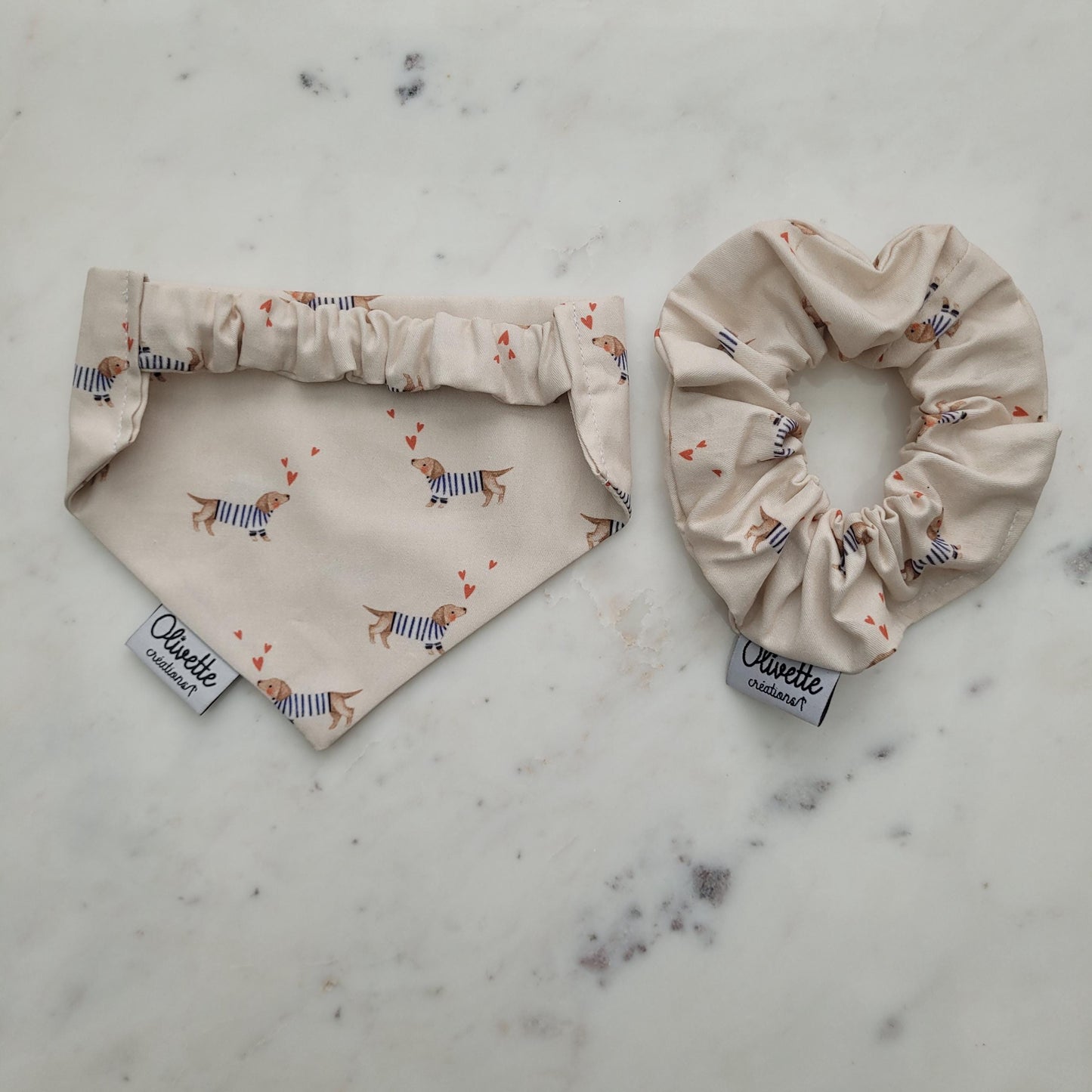 Bandana élastique - motif teckel