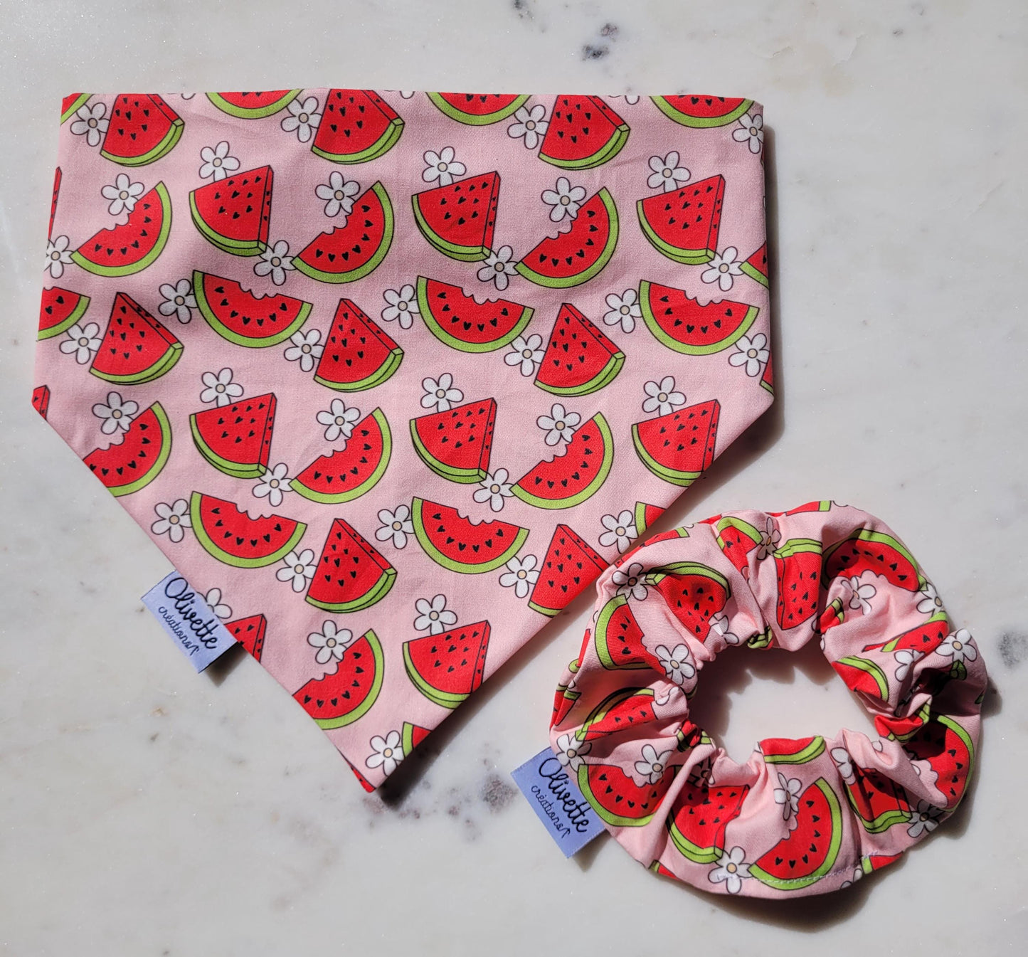 Bandana élastique - motif pastèque