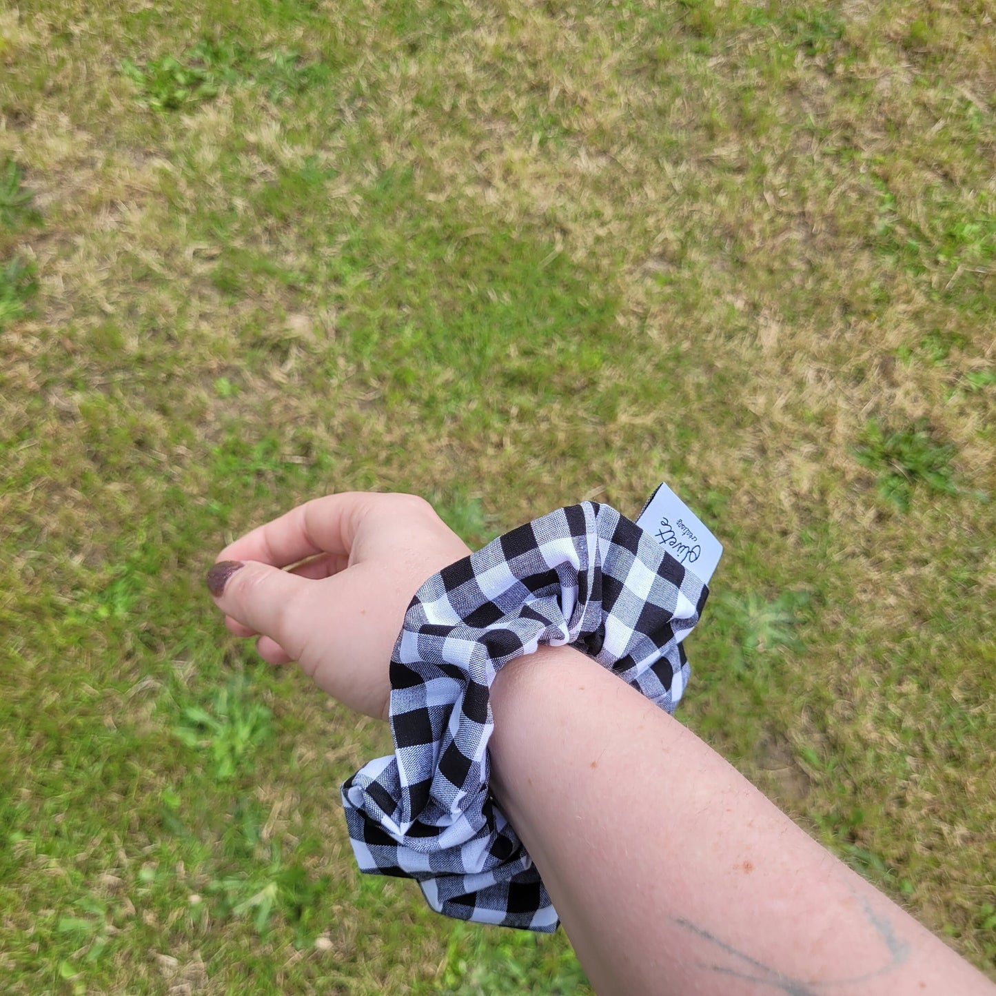 Bandana élastique - vichy noir