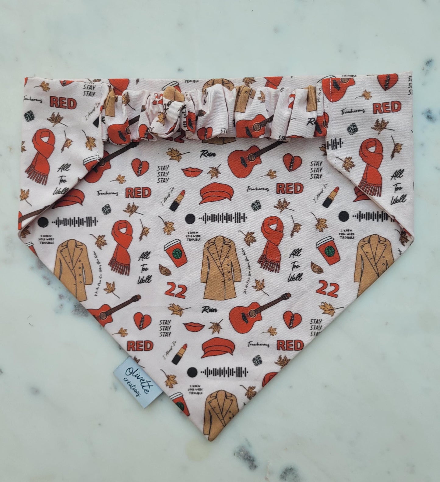 Bandana élastique - motif Taylor Swift album RED