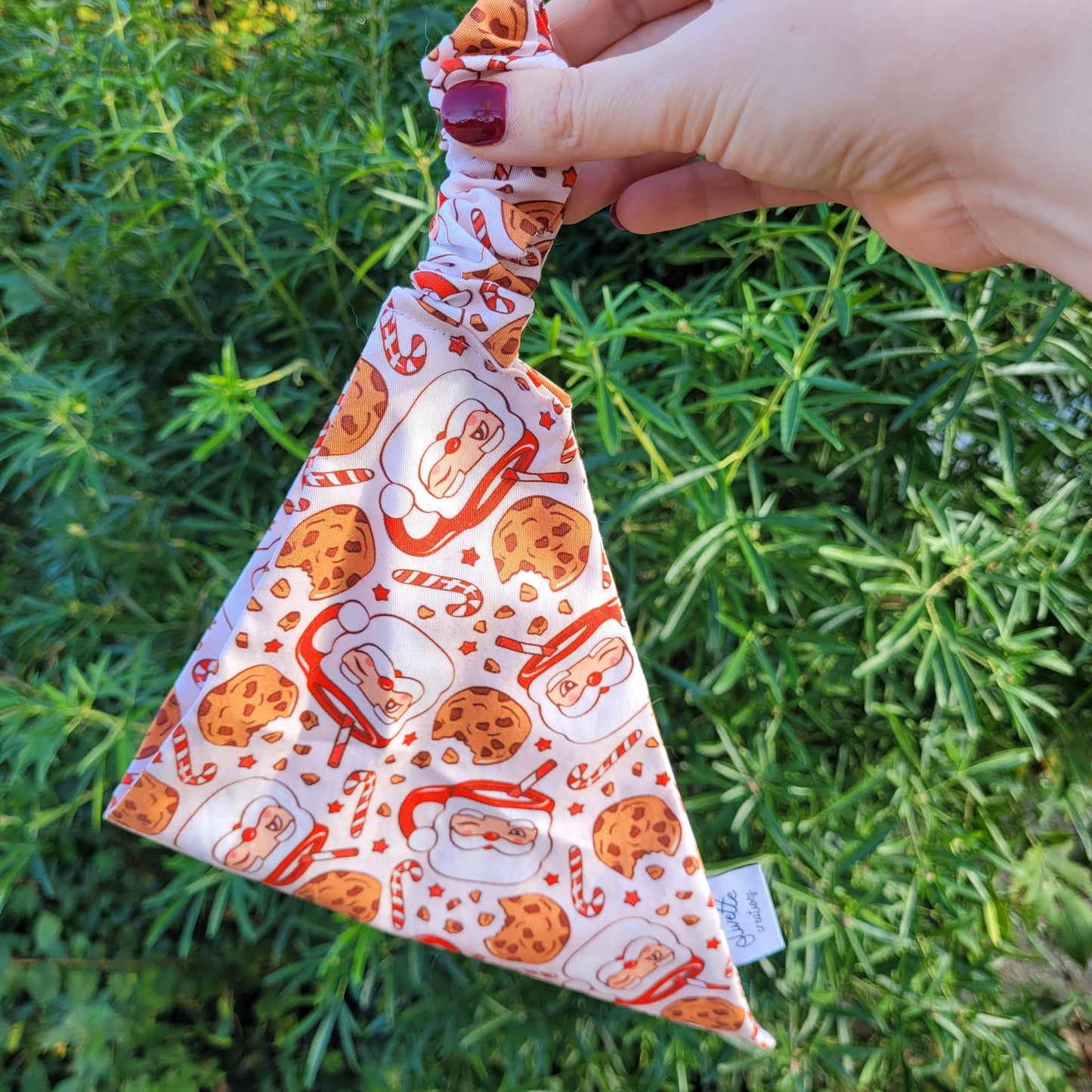 Bandana élastique - motif mugs de Noël et cookies