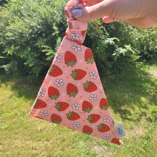 Bandana élastique - motif fraise