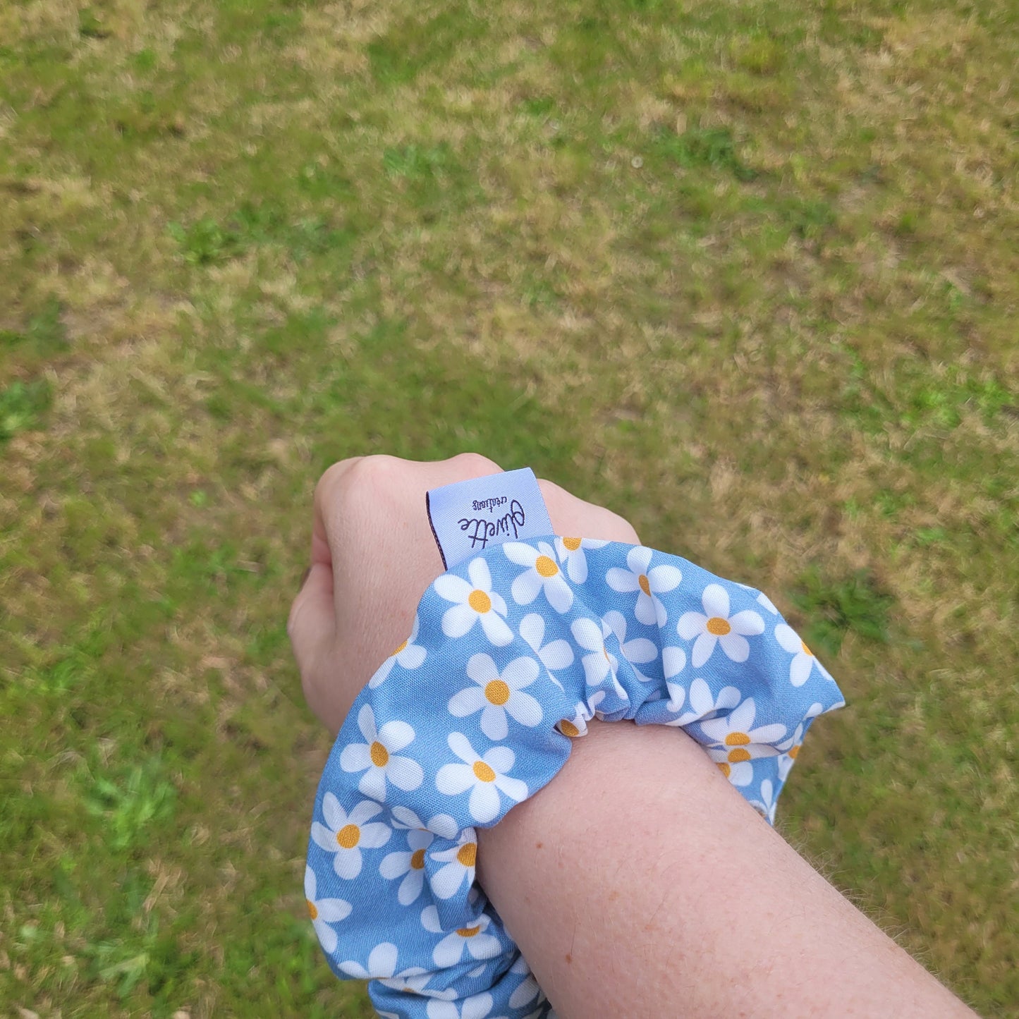 Bandana élastique - motif marguerite bleue