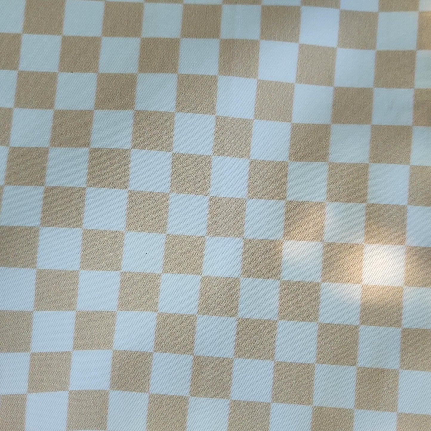 Bandana élastique - motif damier crème