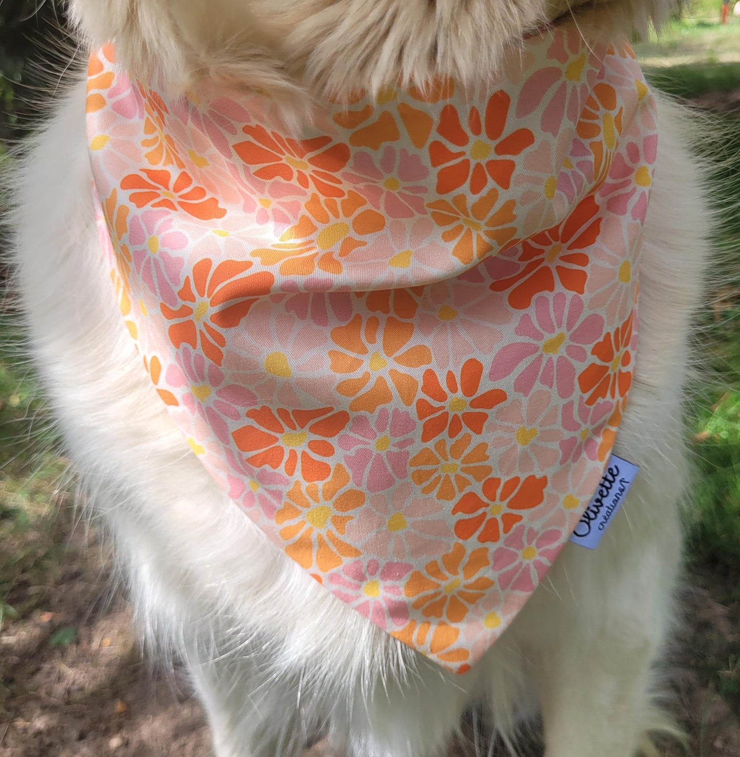 Bandana élastique - motif fleur style matisse