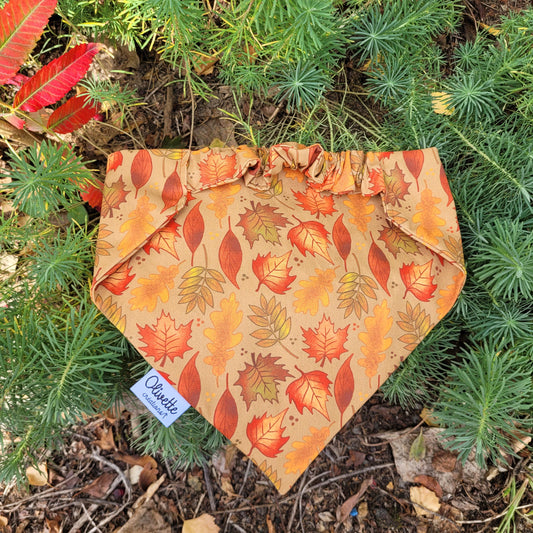 Bandana élastique - motif feuilles d'automne