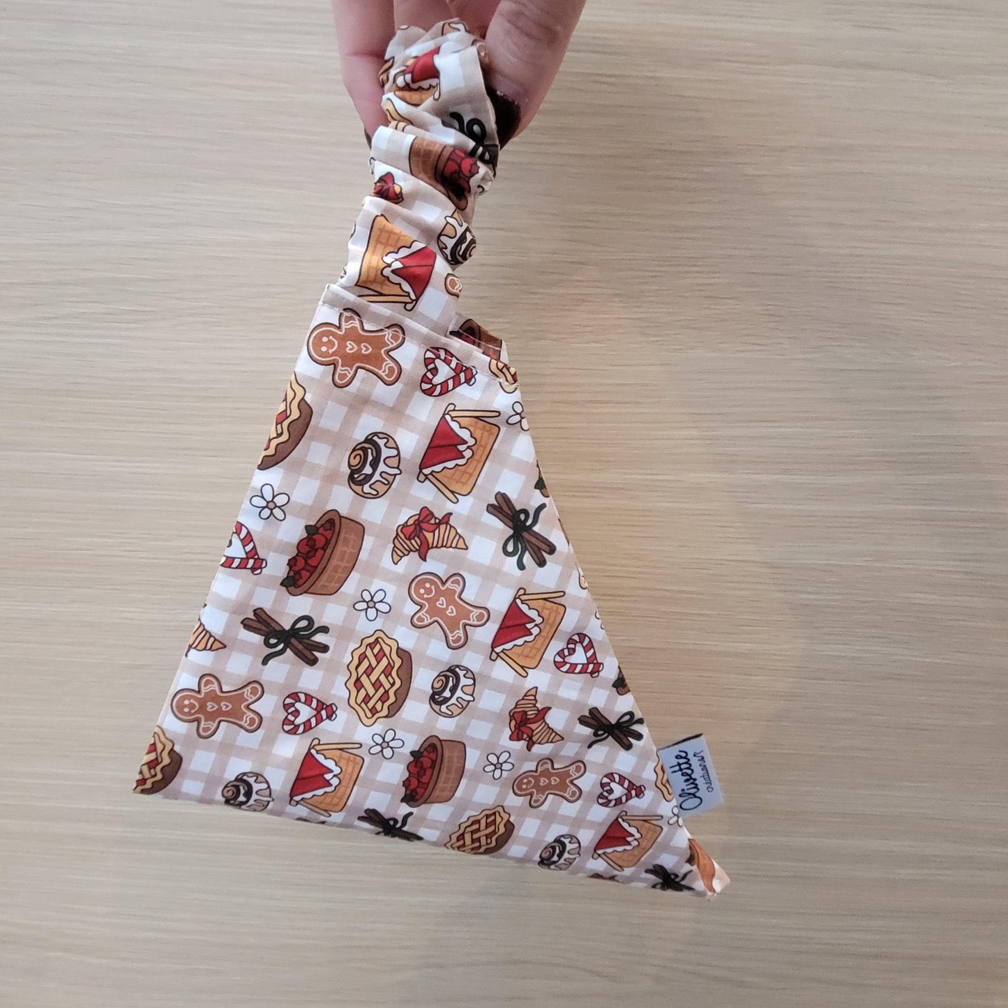 Bandana élastique - motif Noël gourmand