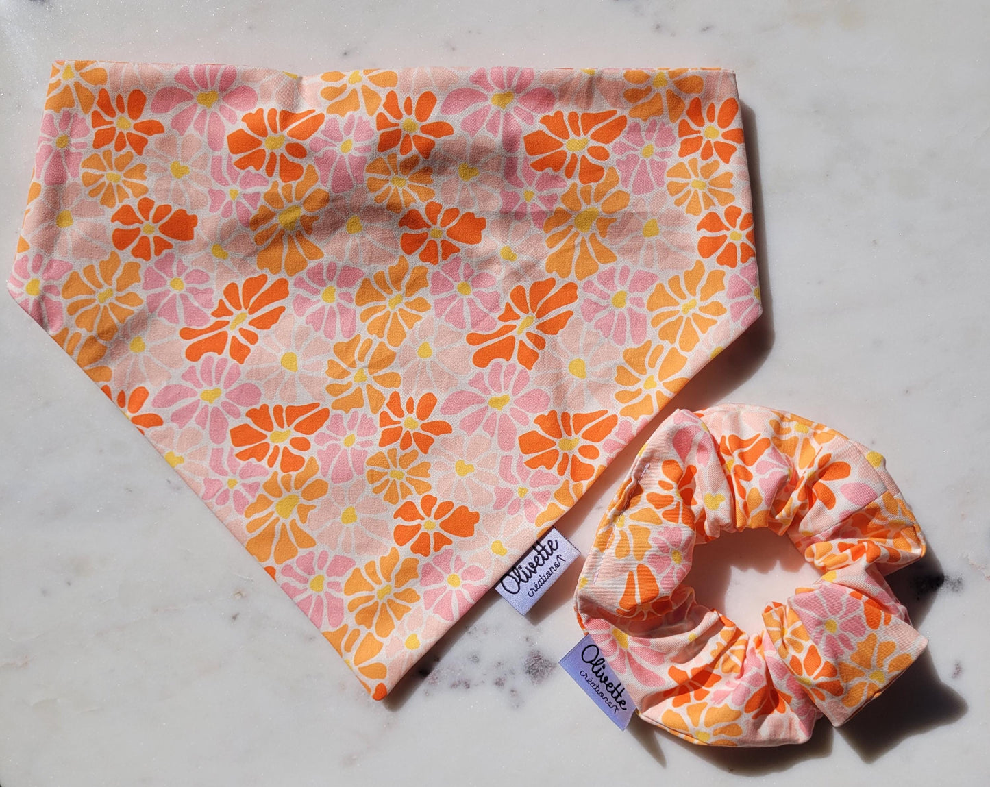 Bandana élastique - motif fleur style matisse