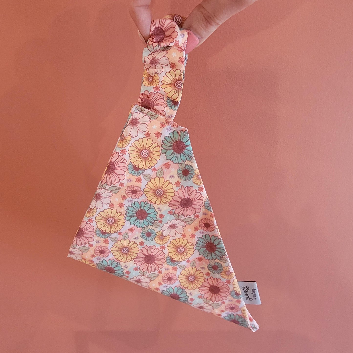 Bandana élastique - motif pink flowers