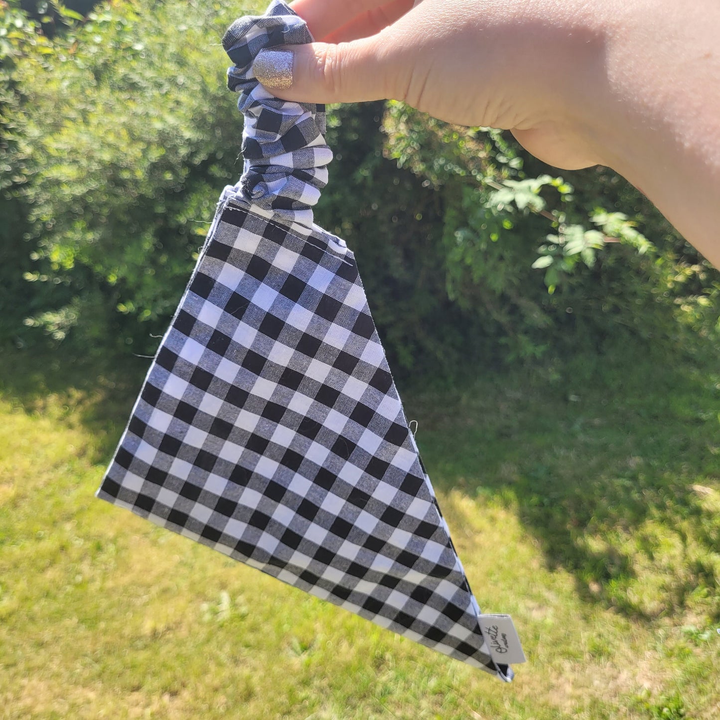 Bandana élastique - vichy noir