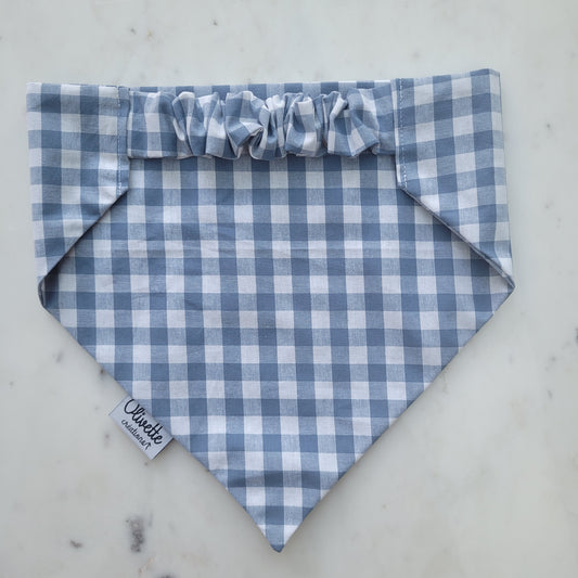 Bandana élastique - motif vichy bleu