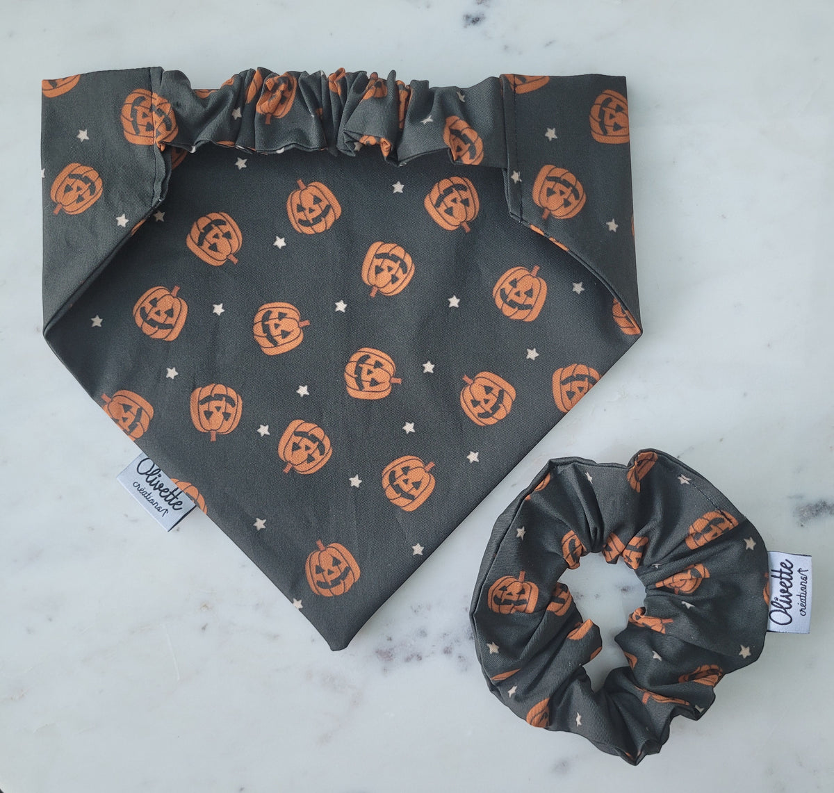 Bandana élastique - motif citrouille d'halloween