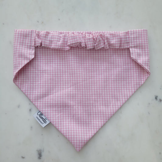 Bandana élastique - motif vichy rose