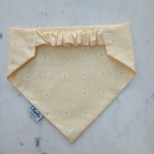Bandana élastique - motif marguerite jaune
