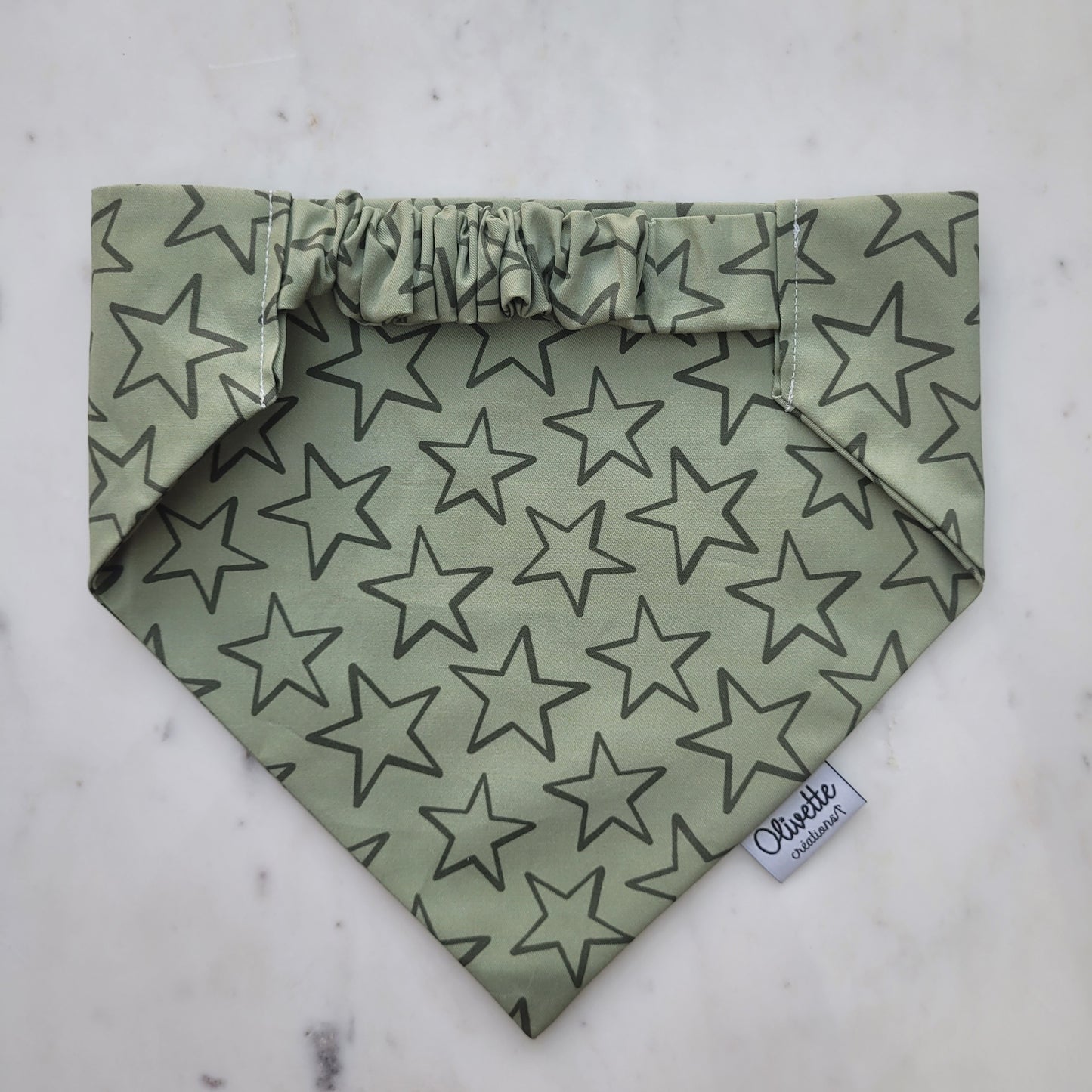 Bandana élastique - motif étoile verte