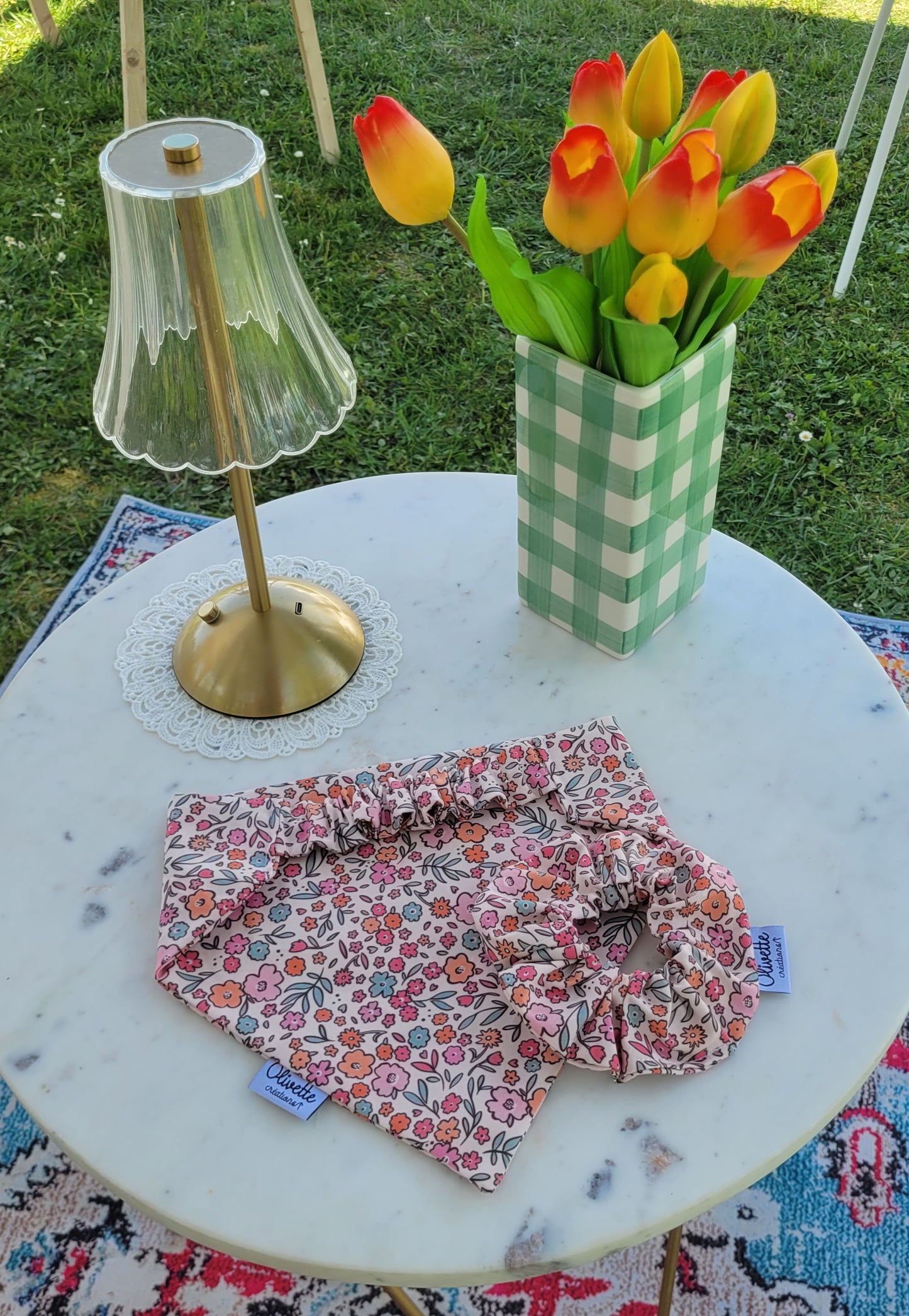 Bandana élastique - motif fleuri