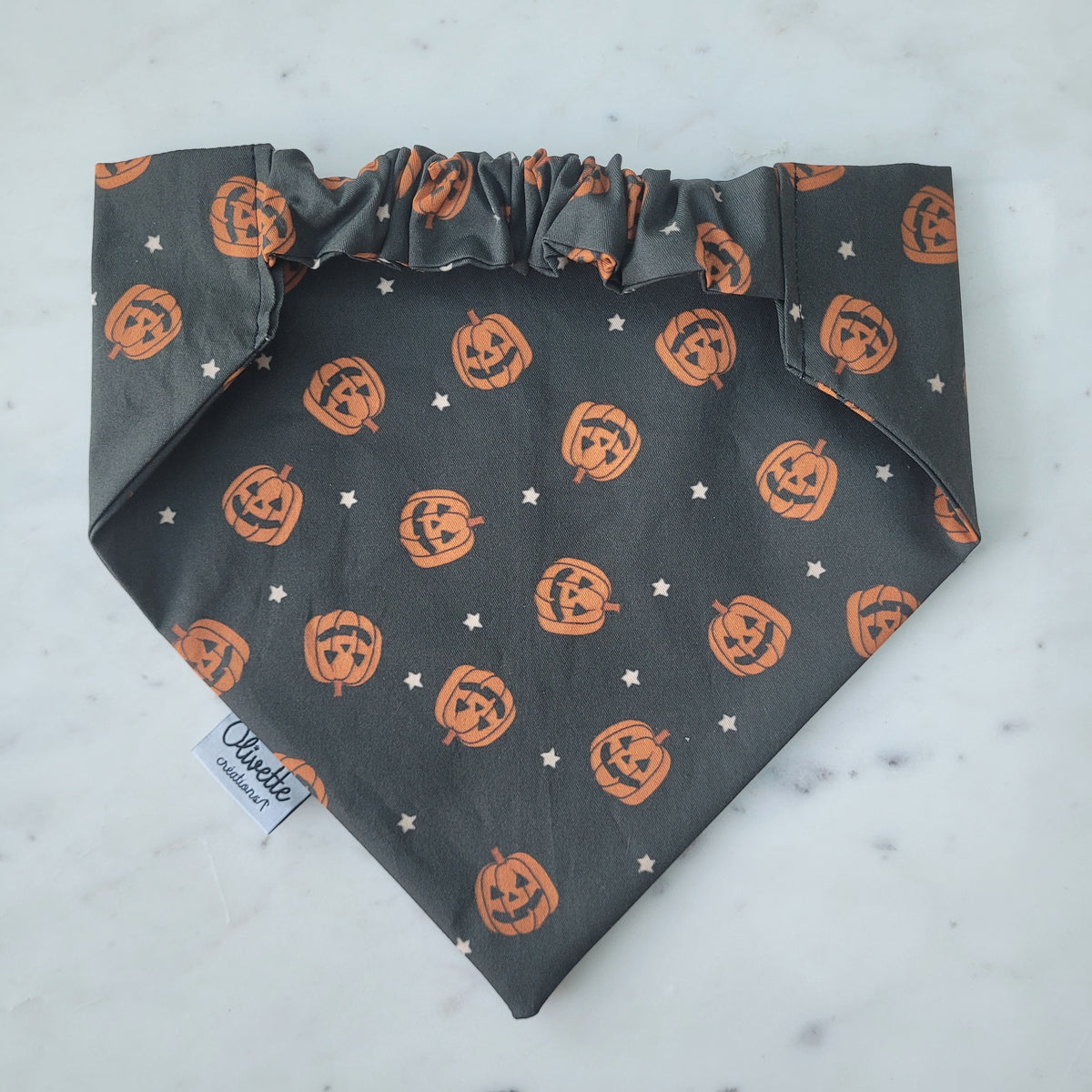 Bandana élastique - motif citrouille d'halloween